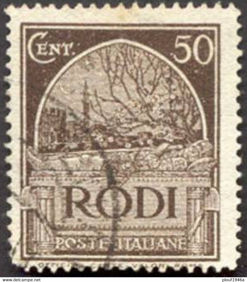 Pays : 158,1 (Egée (Iles De La Mer) : Rhodes)  Yvert Et Tellier N° :   54 (o) - Egée (Rodi)