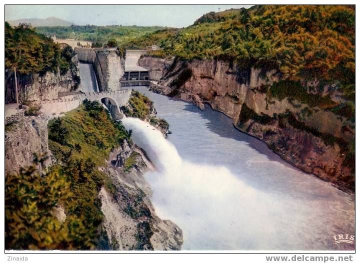 CARTE POSTALE DU BARRAGE DE GENISSIAT - LE SAUT DE SKI - Génissiat