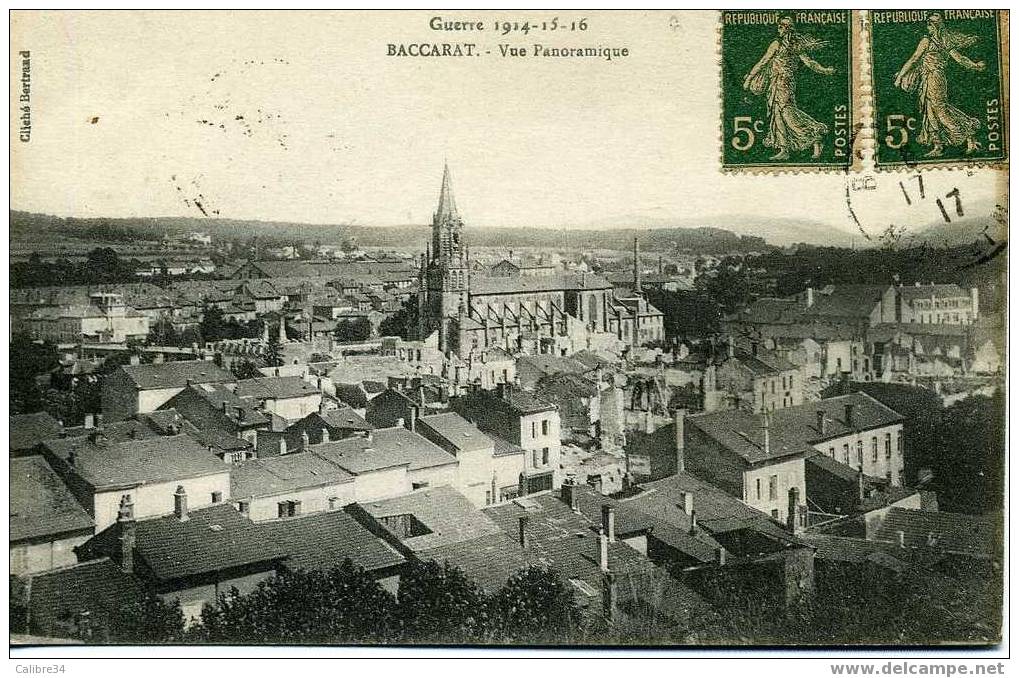 BACCARAT Vue Panoramique (1917 Imprimeries Réunies De Nancy) - Baccarat