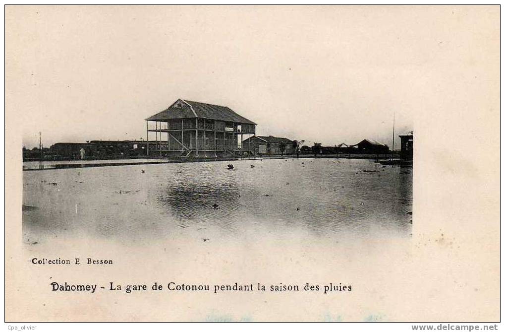 DAHOMEY Cotonou, Gare Pendant La Saison Des Pluies, Inondations, Ed Besson, 191? - Dahome