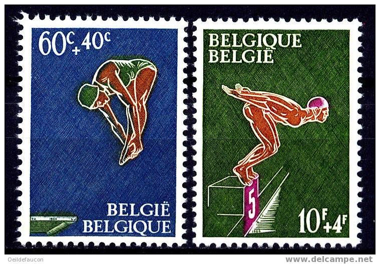 BELGIQUE - COB - 1372/73** - Cote 1.15 € - Swimming