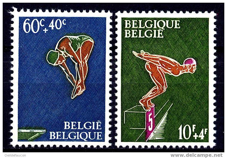 BELGIQUE - COB - 1372/73** - Cote 1.15 € - Natation