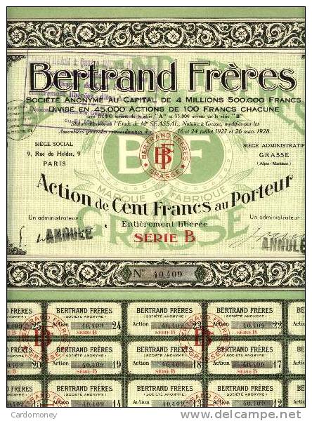 BERTRAND Frères 1928 Série B (GRASSE) (art. N° 123 ) - A - C
