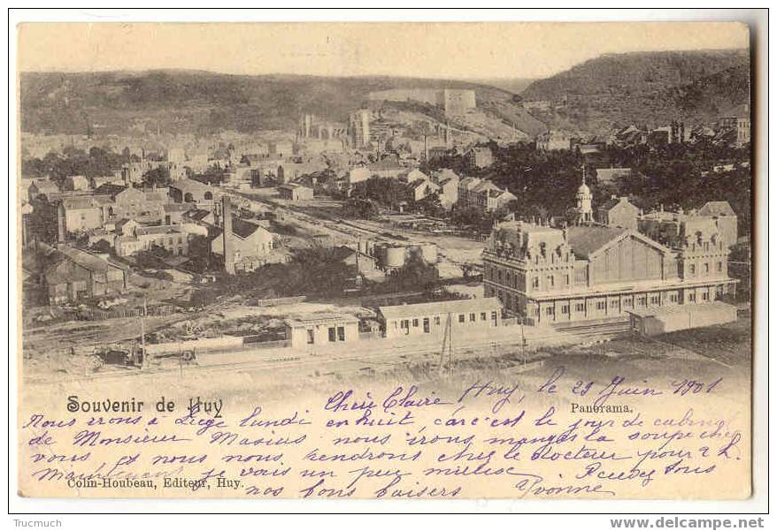 7015 - Souvenir De HUY   (panorama De La Gare) - Hoei