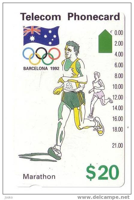 MARATHON - Olympic Games Barcelona 1992 (Australia Old Card) Jeux Olympiques Olympia Athletics Athletisme - Australia