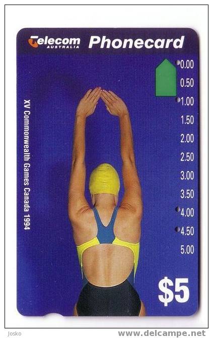 XV COMMONWEALTH GAMES CANADA 1994 - Australia Old Rare Card * Swimming Natation Natacion Nuoto - Australien