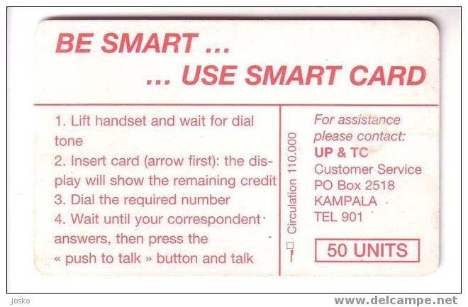 UGANDA - Telephone Smart Card   ( Card Is Little Bend ) - Ouganda