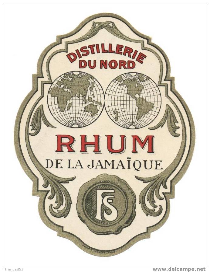Etiquette De Rhum De La Jamaïque  -  FS  Distillerie  Du Nord - Rhum