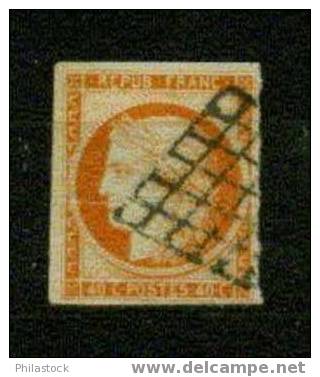 FRANCE  Nº 5 B Obl.  Pli Mais Aspect Superbe Orange Fonce - 1849-1850 Ceres
