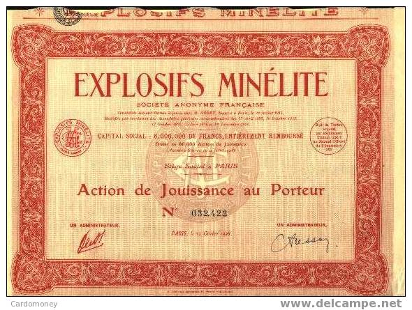 EXPLOSIFS MINELITE 1928 (art. N° 125 ) - Mineral