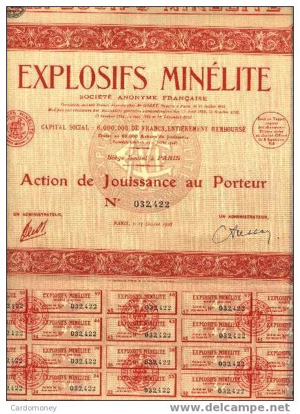 EXPLOSIFS MINELITE 1928 (art. N° 125 ) - Miniere