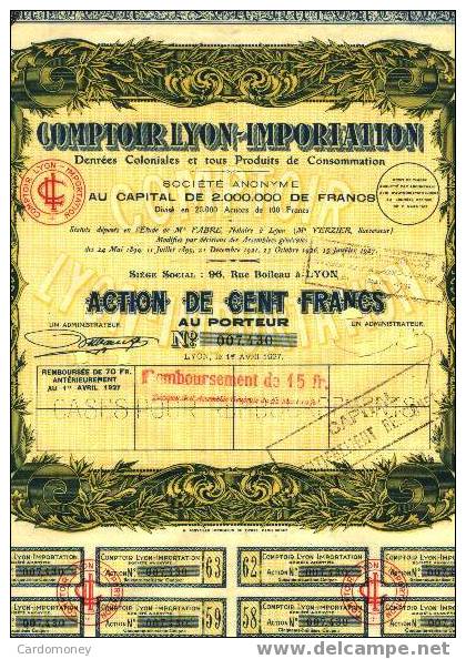 COMPTOIR LYON IMPORTATION 1927 (art. N° 126 ) - J - L