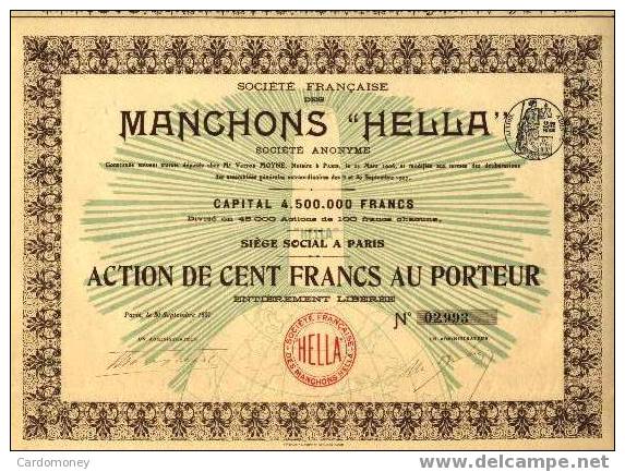 MANCHONS HELLA 1907 (art. N° 127 ) - Industry