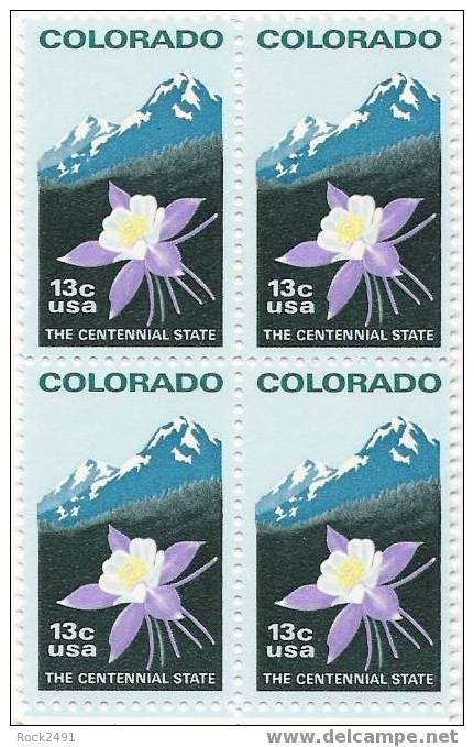 US Scott 1711- Block Of 4 - Colorado Statehood - 13 Cent - Mint Never Hinged - Blocks & Sheetlets