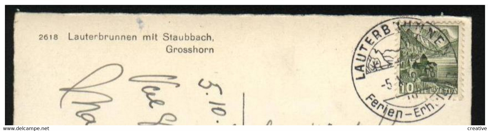 LAUTERBRUNNEN MIT STAUBBACH GROSSHORN+briefmarke1949 - Lauterbrunnen