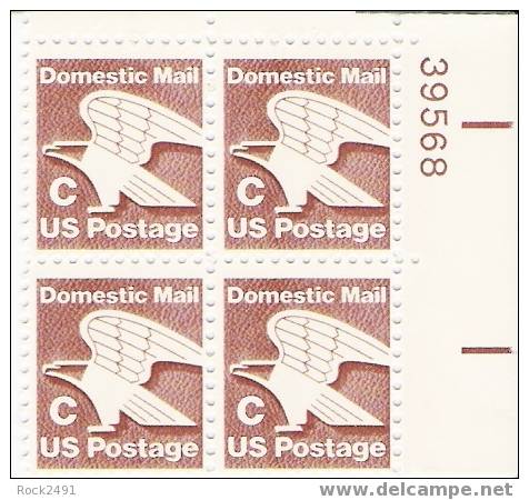 US Scott 1946 - Plate Block Of 4 - "C" Postage 20 Cent - Mint Never Hinged - Plattennummern