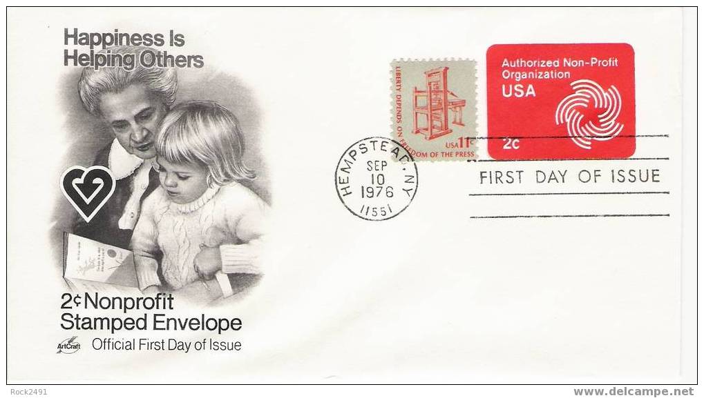 US Scott U577 - First Day Cover - 2c Authorized Non-Profit - 1971-1980