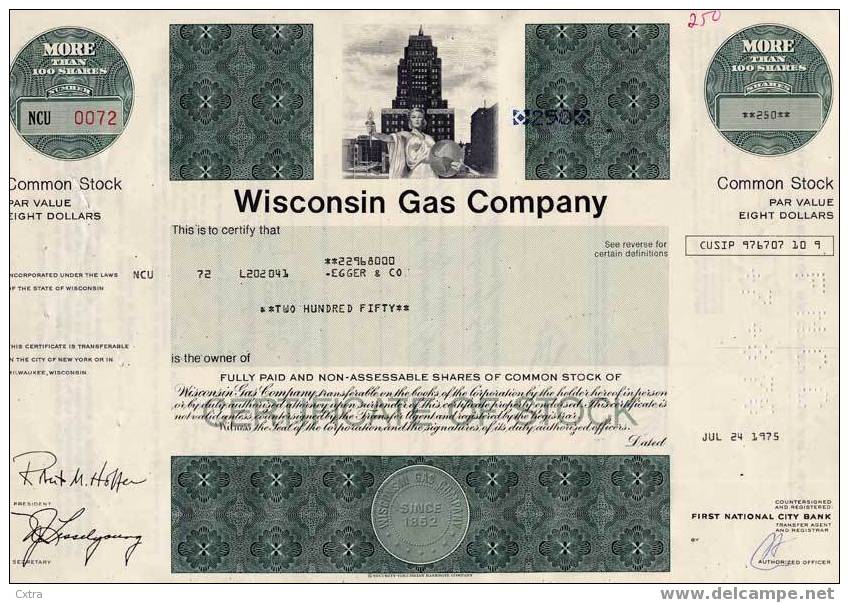 ACTION Wisconsin Gas Company 1975 - Autres & Non Classés