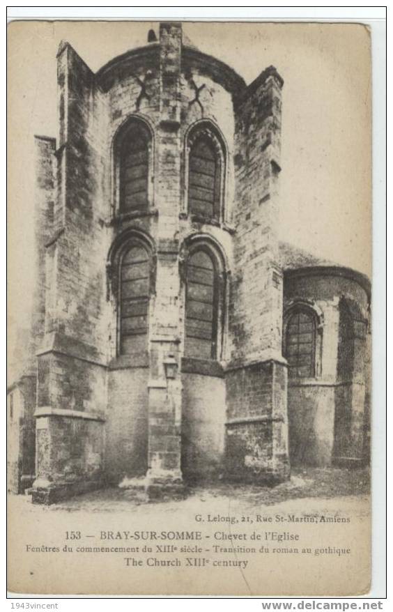 C 1332 - BRAY SUR SOMME - Chevet De L'église - 153 - - Bray Sur Somme