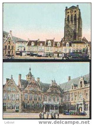 FURNES - "Hôtel De Ville" & "Tour De L'Eglise St Nicolas. Grand Place" - Lot De 2 CV - Veurne