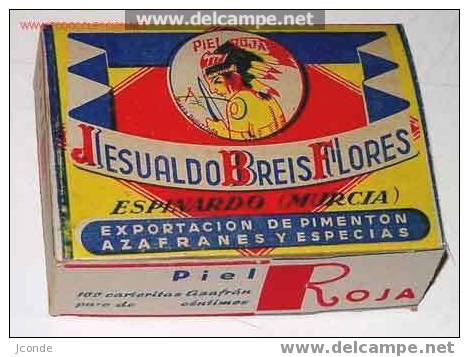 ANTIGUA CAJA DE CARTON DE PUBLICIDAD PIEL ROJA - MIDE 11,5 X 8 X 4 CMS. - PIMENTON, AZAFRAN, ESPECIAS - Boxes