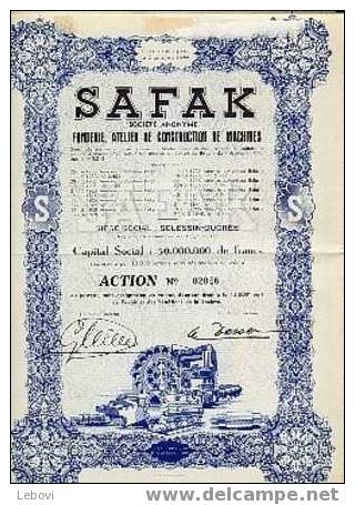 SCLESSIN - OUGREE - SAFAK S.A. Fonderie, Atelier De Construction De Machines - Capital : 50.000.000 Fr - Industrial