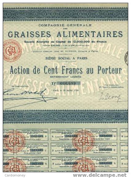 GRAISSES ALIMENTAIRES 1920 (art. N° 128 ) - Industrial