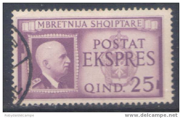 Albe01u-bis - ALBANIA - Sassone Espressi # 1 Usato - Tinta Diversa - Albanië