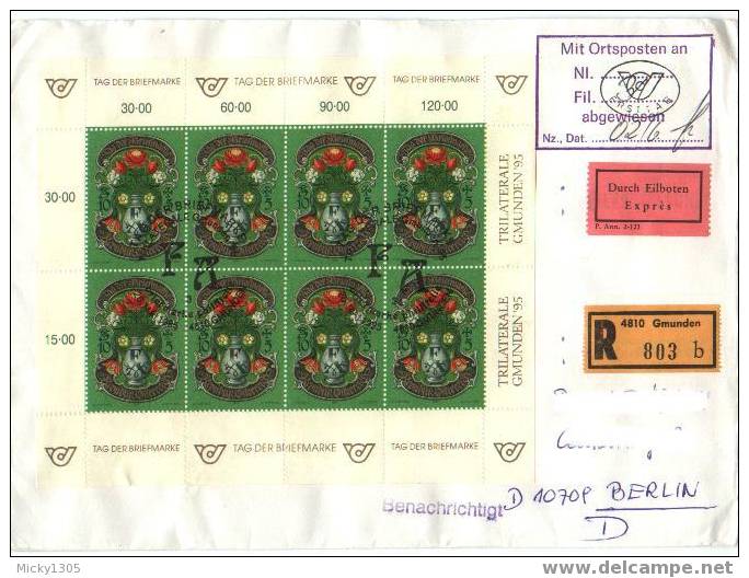 Österreich / Austria - Kleinbogen Auf Brief Echt Gelaufen / Souvenir Sheet On Cover Used (3204) ## - Blocs & Hojas