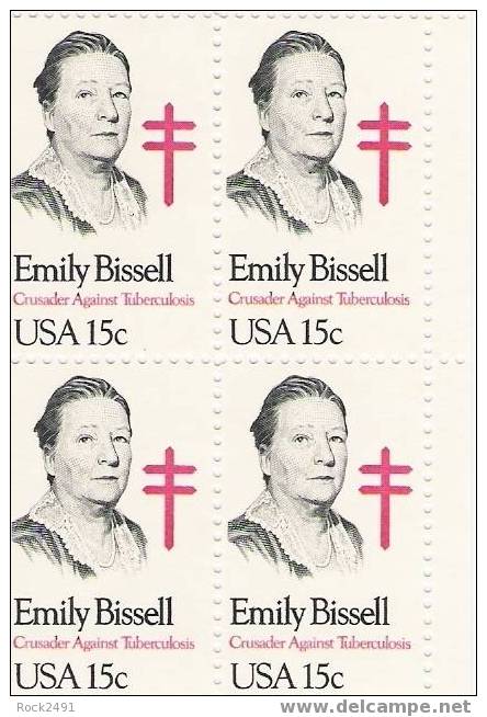 US Scott 1823 - Block Of 4 - Emily Bissell 15 Cent - Mint Never Hinged - Blokken & Velletjes