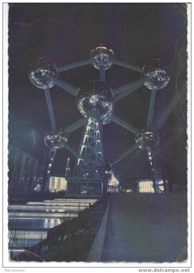 Bruxelles - Brussel. Atomium. La Nuit. 's Nachts. - Brüssel Bei Nacht