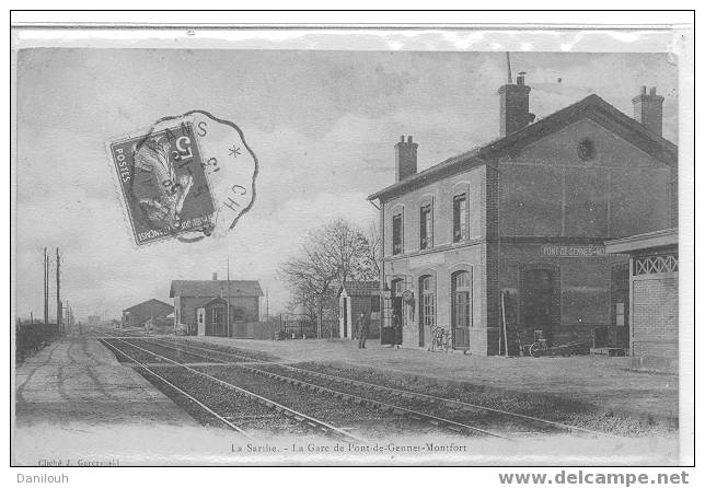 72 // SARTHE / La Gare De PONT DE GENNES - MONTFORT / Cliché Garezynski / # - Vibraye