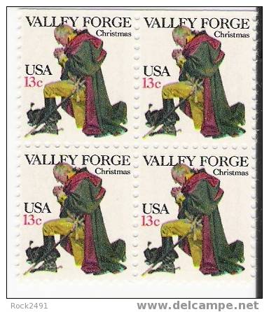 US Scott 1729 - Block Of 4 - Christmas 1977 Washington - 13 Cent - Mint Never Hinged - Blocchi & Foglietti