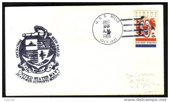 US - 1966 OPERATION DEEP FREEZE UNITED STATES NAVY U.S.S. MILLS COMM COVER - Maritime