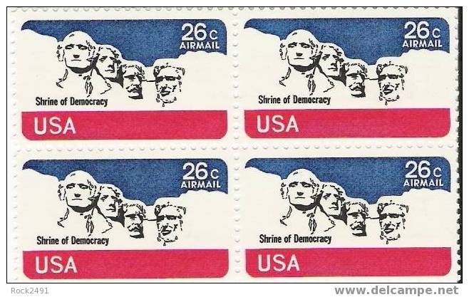 US Scott C88 - Block Of 4 - Mt Rushmore 26 Cent - Mint Never Hinged - 3b. 1961-... Unused