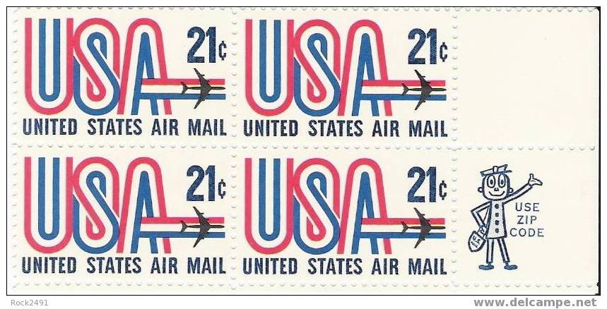 US Scott C81 - Zip Block Of 4 - USA And Jet 21 Cent - Mint Never Hinged - 3b. 1961-... Ongebruikt