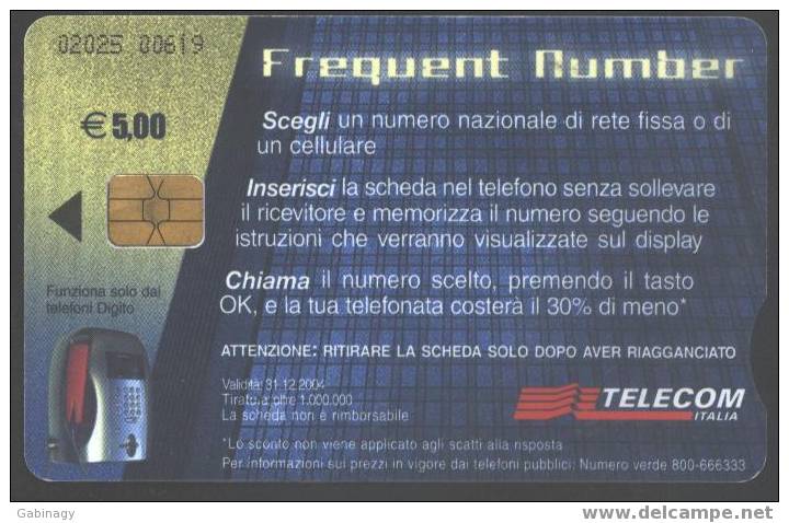 ITALY - C&C CATALOGUE - C4002 - CHIP - FREQUENT NUMBER - Pubbliche Tematiche