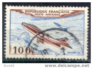 FRANCE Poste Aérienne  30 (o) AVIATION Avion Chasseur à Réaction MYSTERE IV Marcel DASSAULT Variété 2 - 1927-1959 Used