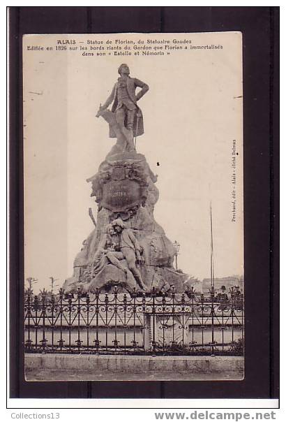 GARD - Alais - Statue De Florian, Du Statuaire Gaudez - Alès