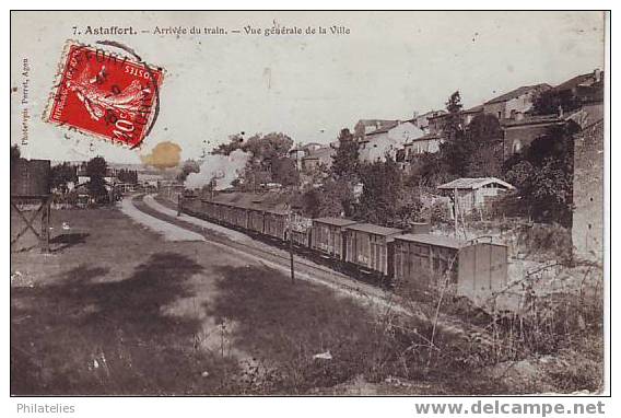 Astaffort  Arrivee D Un Train 1908 - Astaffort