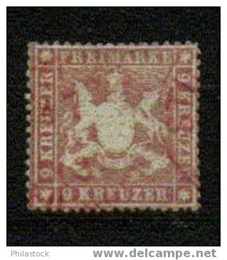 WURTEMBERG Nº 19 A Obl. Petit Defaut (lie De Vin) - Used