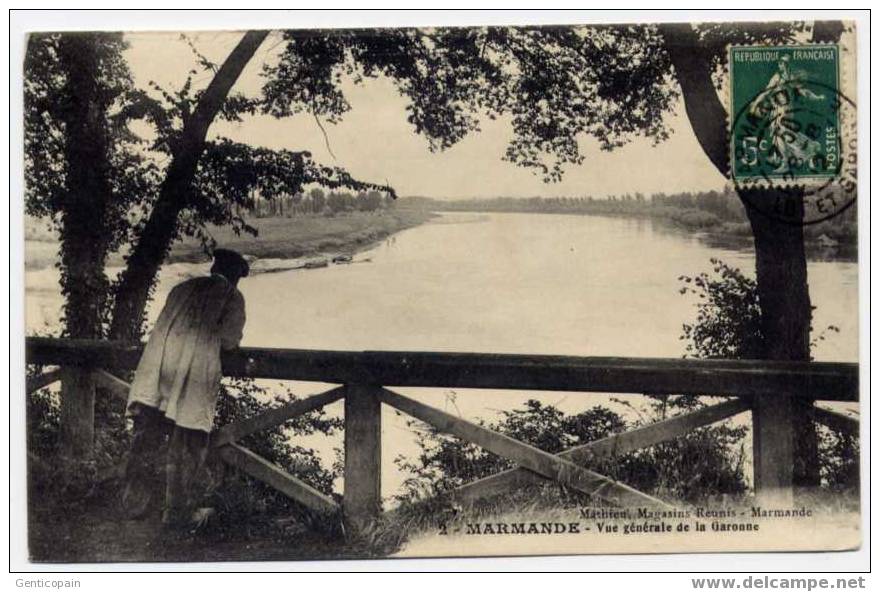 H12 - MARMANDE - Vue Générale De La Garonne (1912 - Carte Animée) - Marmande