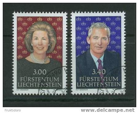 Liechtenstein Mi 1024-1025 Prince Hans-Adam And Princess Marie - Used Stamps