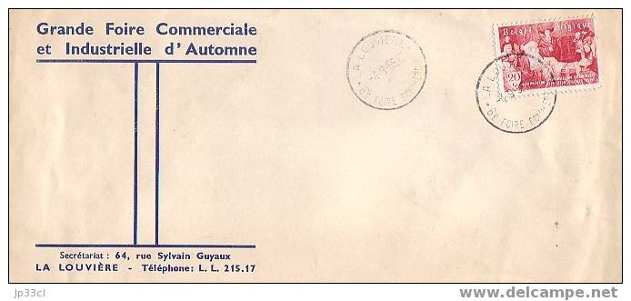 Enveloppe Officielle De La "Grande Foire Commerciale Et Industrielle D'Automne", La Louvière, 1955 - Historical Documents