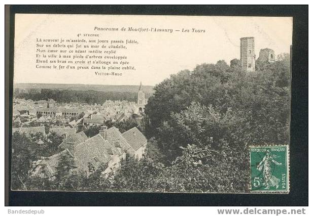 Panorama De Montfort L'Amaury - Les Tours (+ Vers De Victor Hugo Héliotypie Bourdier) - Montfort L'Amaury