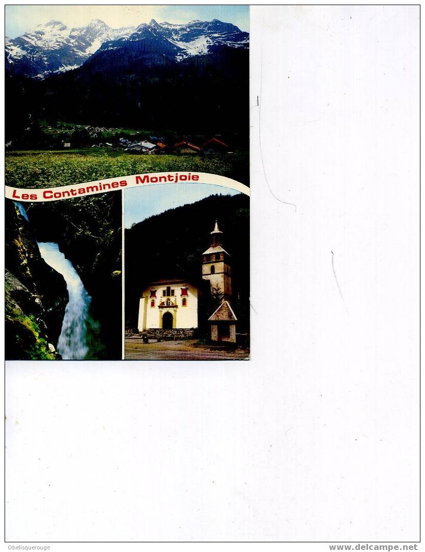 74 LES CONTAMINES MONTJOIE 3 VUES EN UNE CARTE 1988 - Contamine-sur-Arve