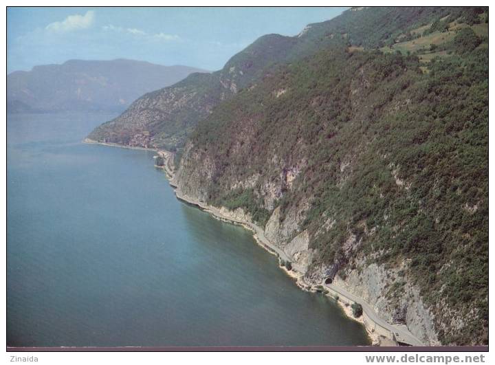 CARTE POSTALE DU LAC DU BOURGET - RIVE EST DU LAC - ROUTE EN CORNICHE - Le Bourget Du Lac