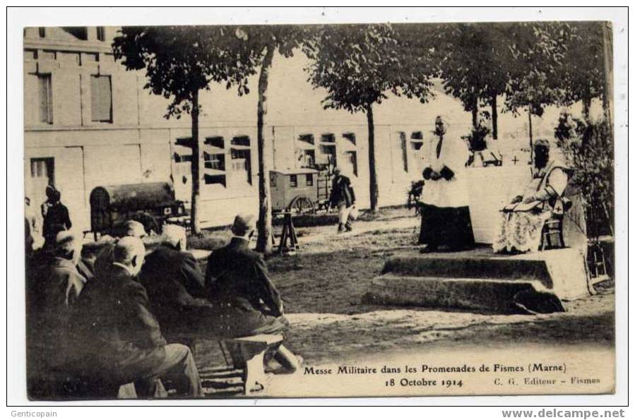 H16 - FISMES - Messe Militaire Dans Les Promenades De Fismes 18 Octobre 1914 ( BELLE CARTE) - Fismes