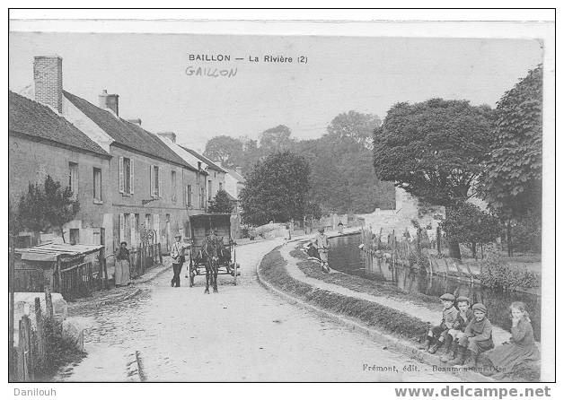 95 // BAILLON (ou GAILLON) / ASNIERES , La Rivière / Frémont édit / ANIMEE / # - Asnières-sur-Oise