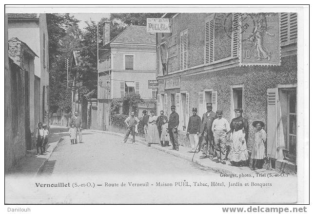 78 // YVELINES / VERNOUILLET / Route De Verneuil, Maison PUEL, Tabac, Hotel Jardin Et Bosquets / ANIMEE / # - Vernouillet